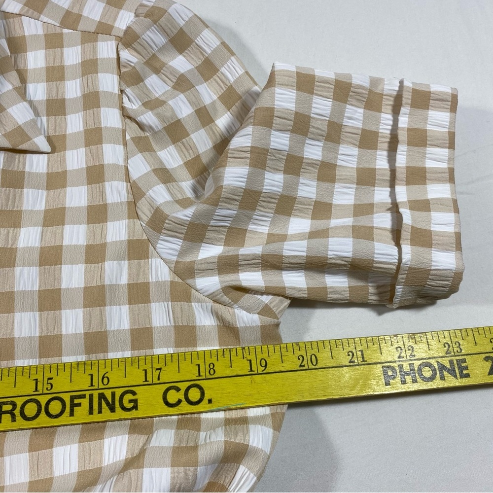 Preston & York Dress Seersucker Woman 6 Gingham Button Down Midi 3/4 sleeve NWT - Picture 14 of 16